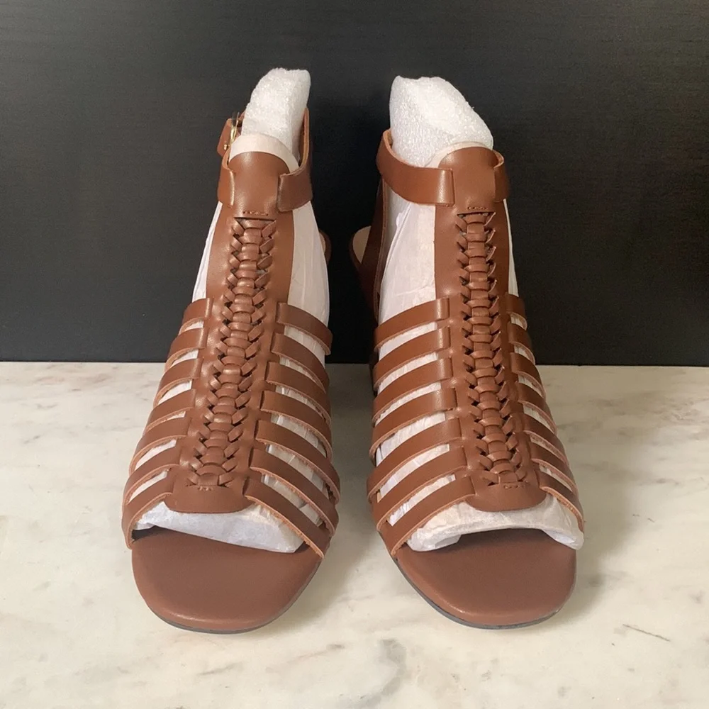 Belle Vita Brown Lissie Heeled Gladiator Sandals